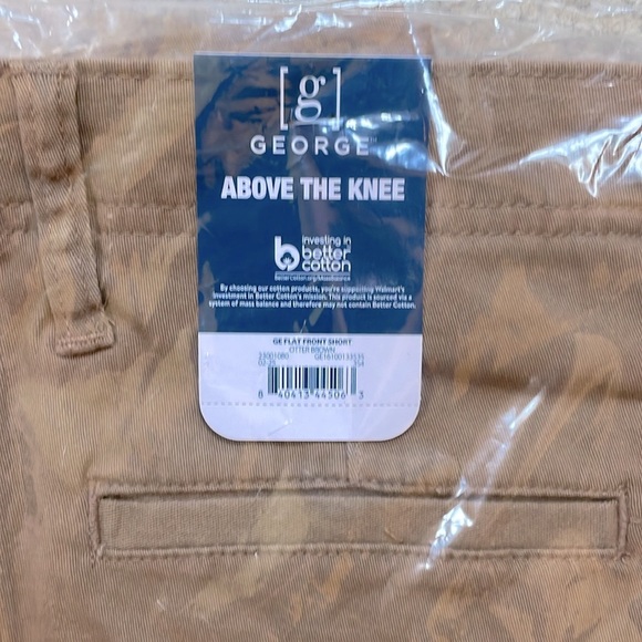 George Men's and Big Men's Stretch Twill Flat Front Shorts, 9" Inseam, Size 30” - Picture 4 of 8